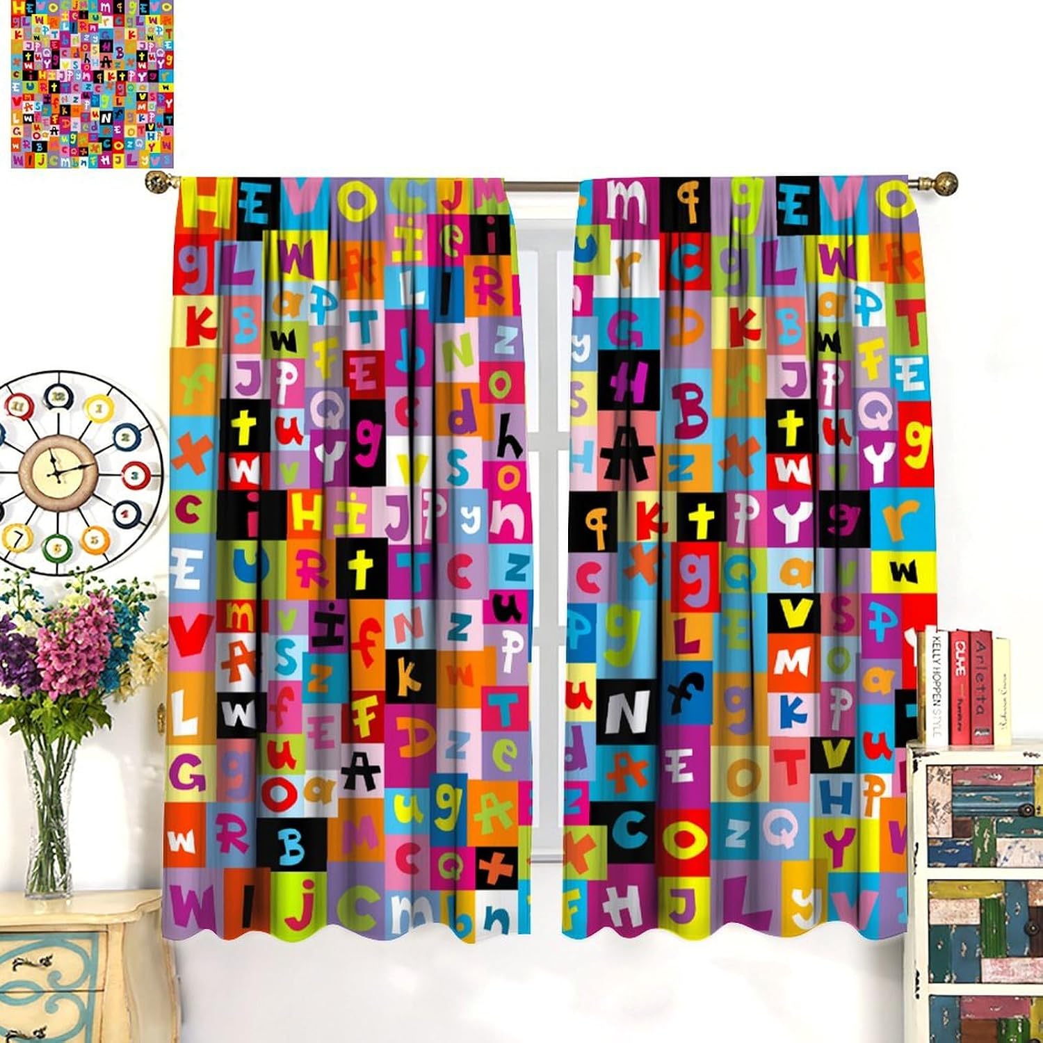 Multicolor ABC Block Curtain P - Abc Kids Early Education ulasan dan harga