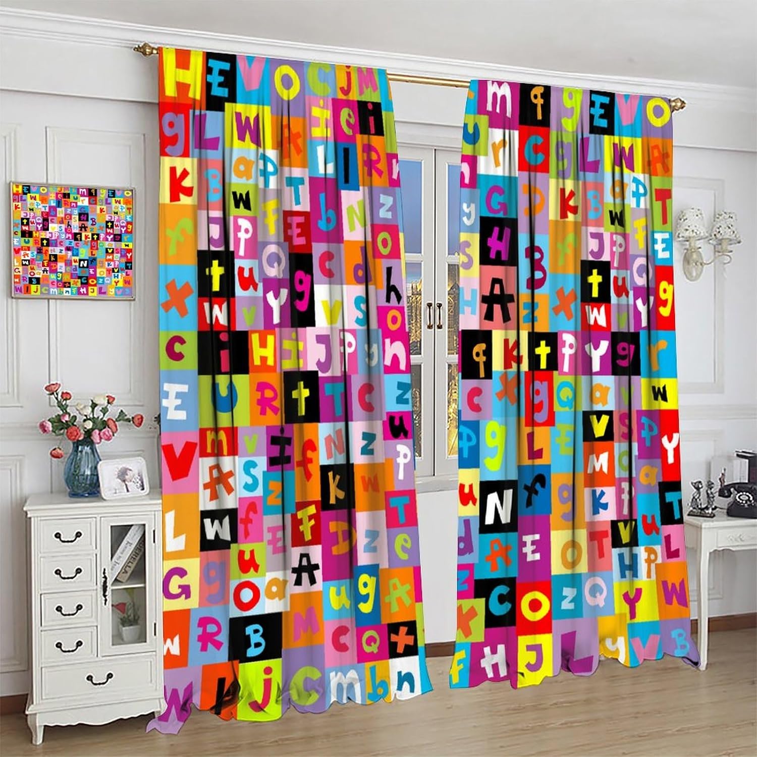 Multicolor ABC Block Curtain P - Abc Kids Early Education ulasan dan harga