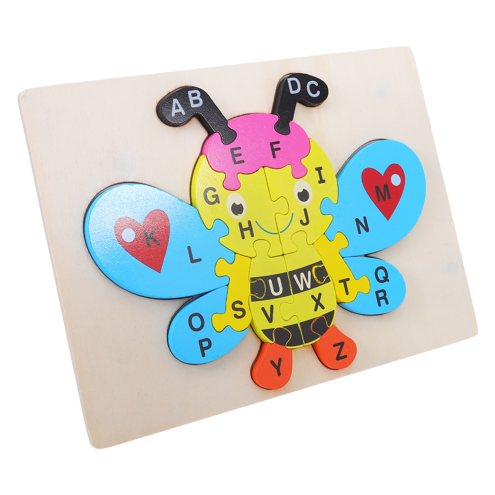 1Set Wooden Abc Puzzle Bee Sha - Abc Kids Early Education ulasan dan harga